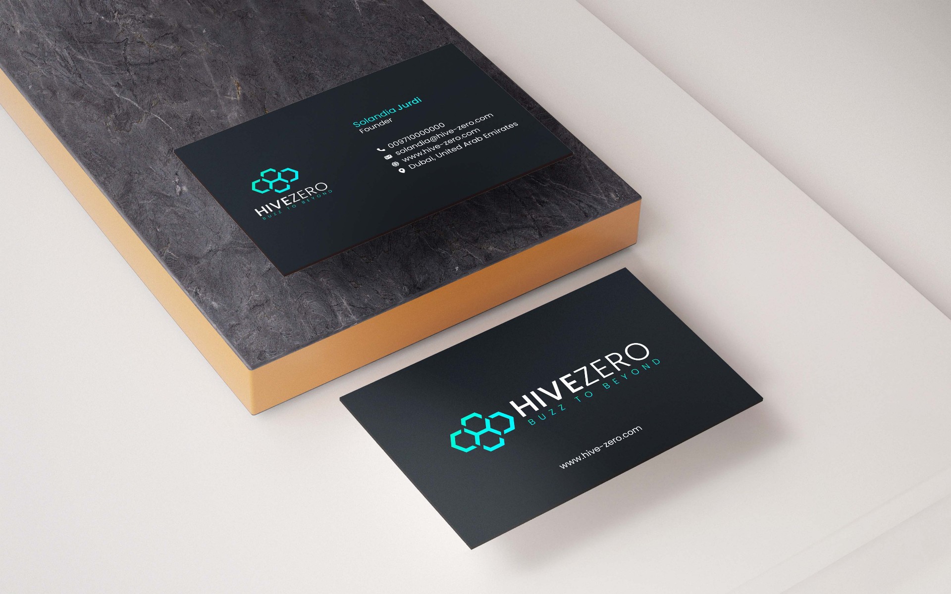 Business cards prepared for spot UV printing.