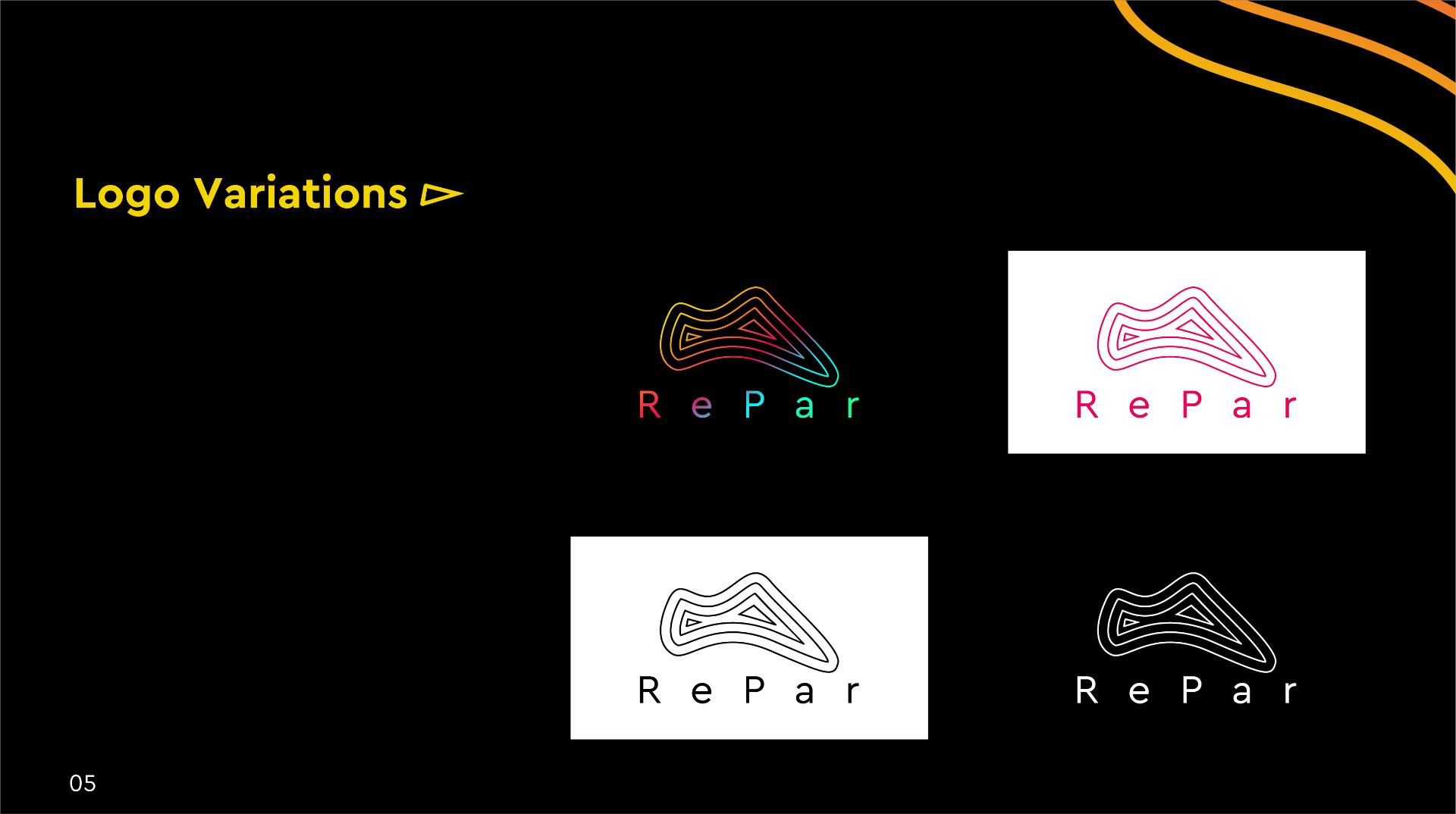 Logo construction and contour geometry.